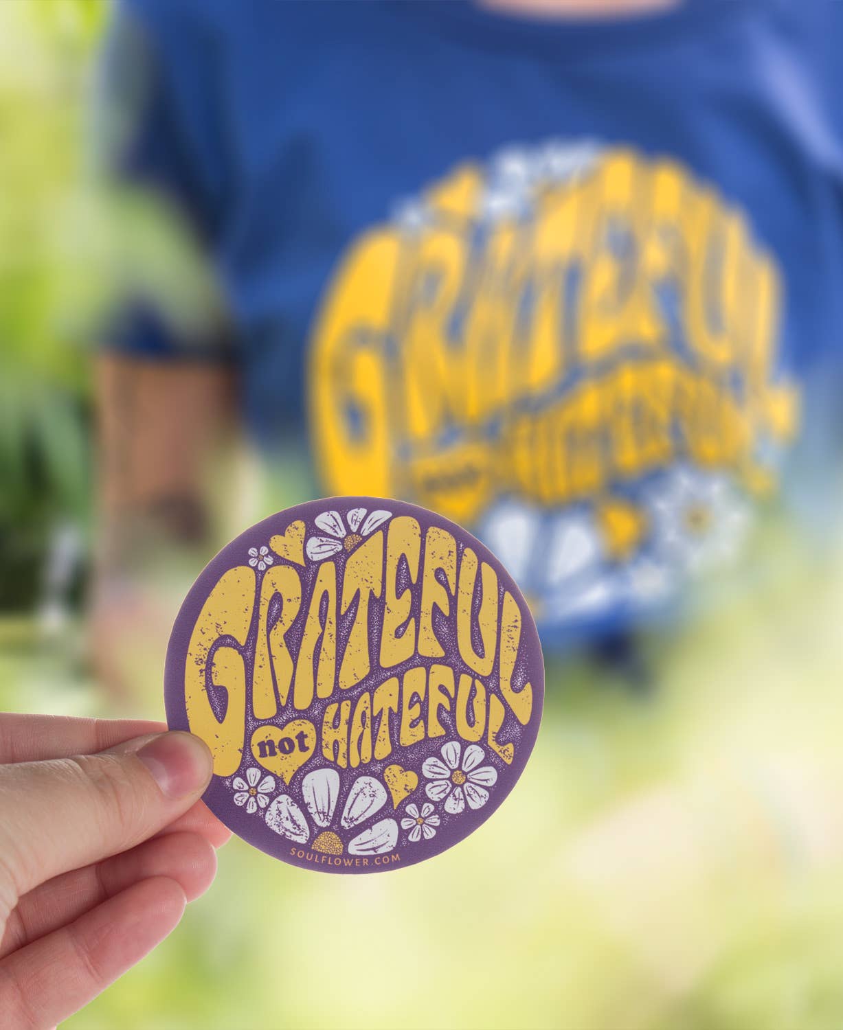 Grateful Not Hateful Sticker - Boho Hippie Stickers
