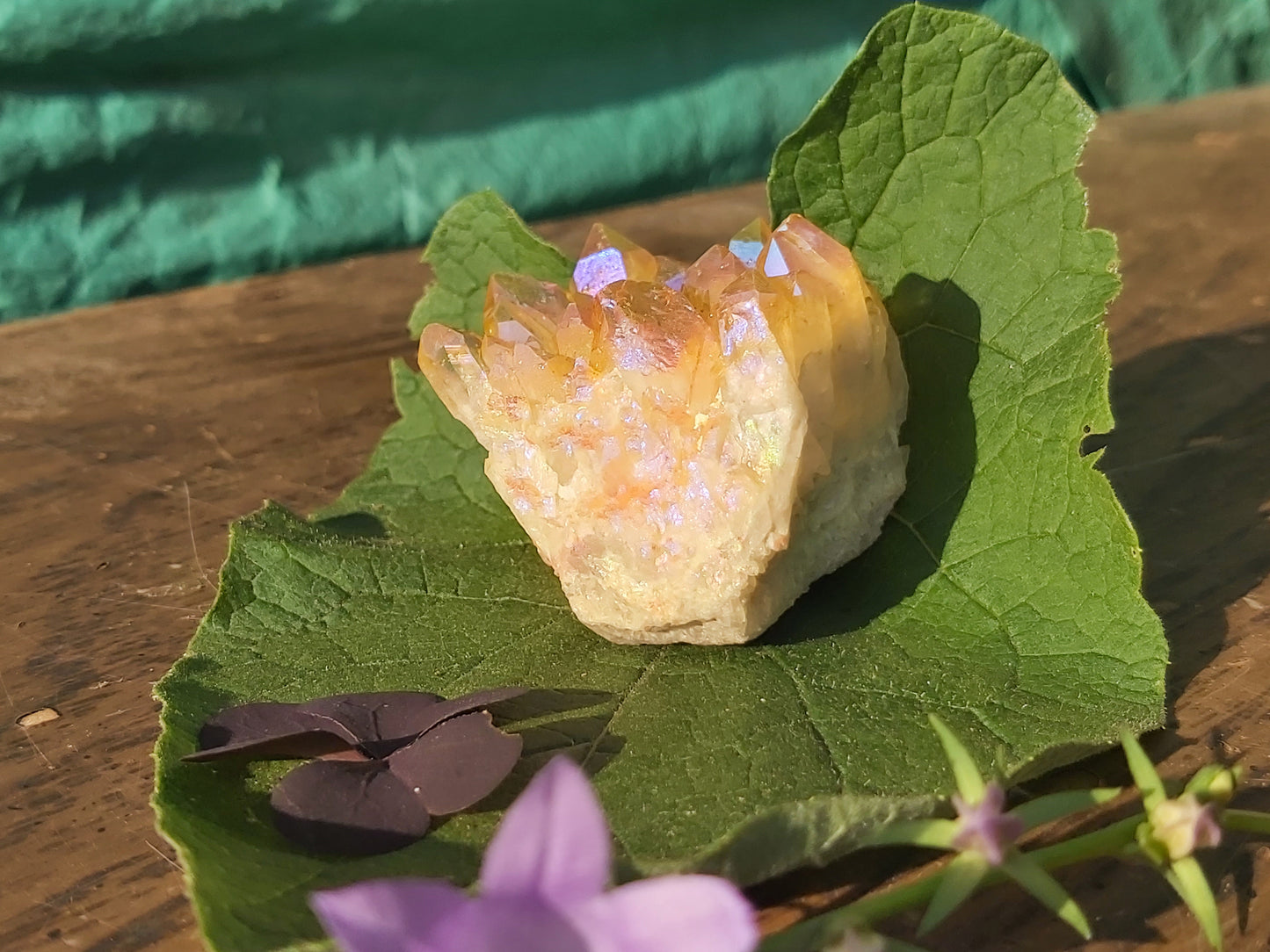 Yellow Aura Quartz Mini Cluster