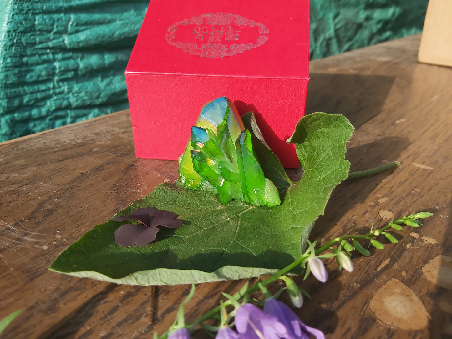 Green aura quartz crystal , giftshop gifts , cluster, gemstone, semiprecious, Canadian, Canada, Ontario, gifts, birthday, witch, for her, for him, for kids, for teens, quartz, yellow, titanium aura quartz, heart chakra