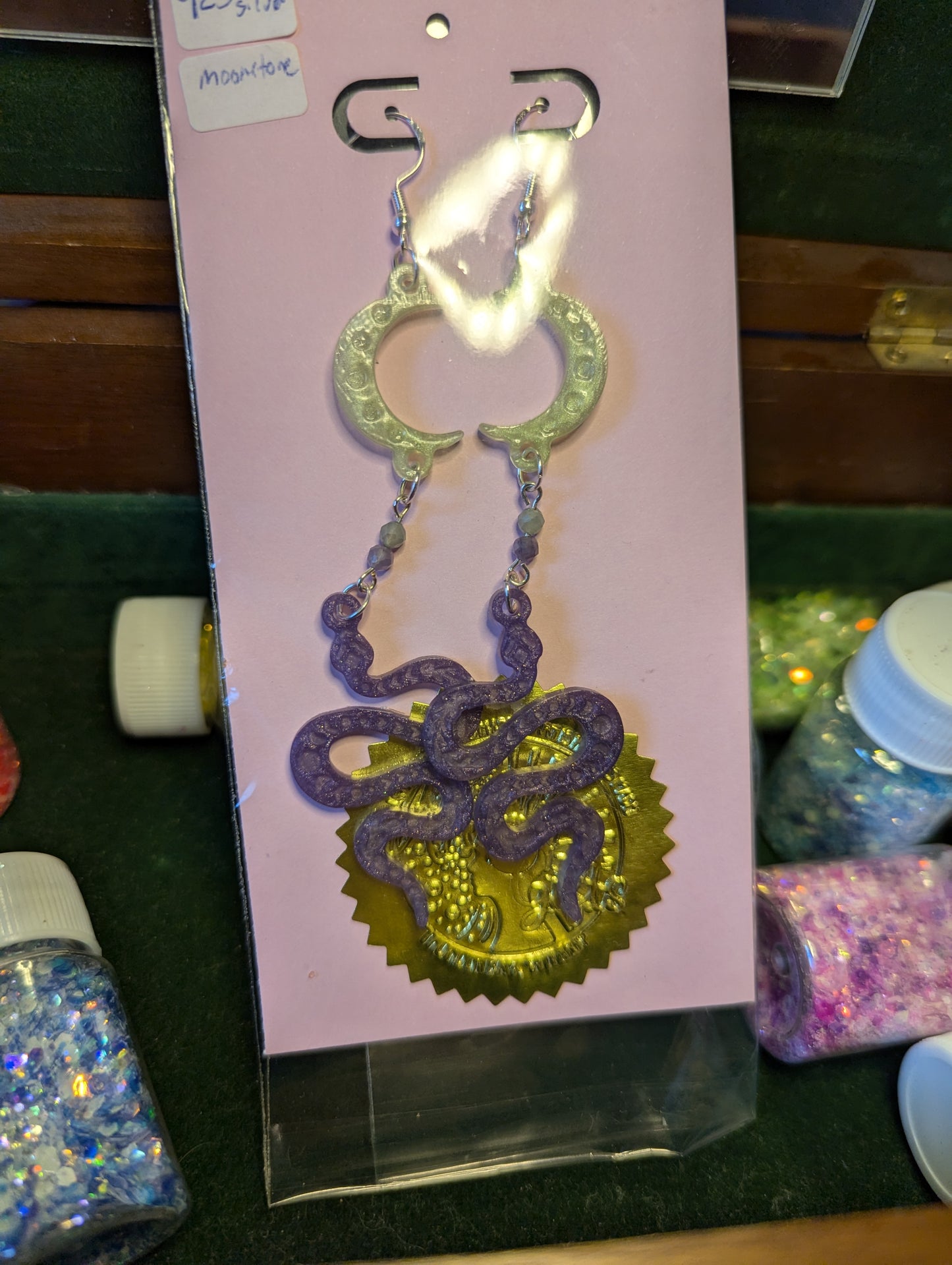 Hung by the Moon - Silver Earrings