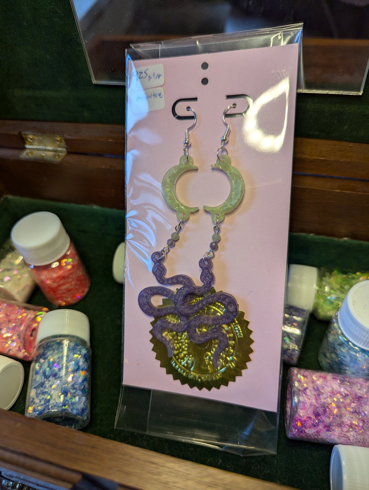 Hung by the Moon - Silver Earrings