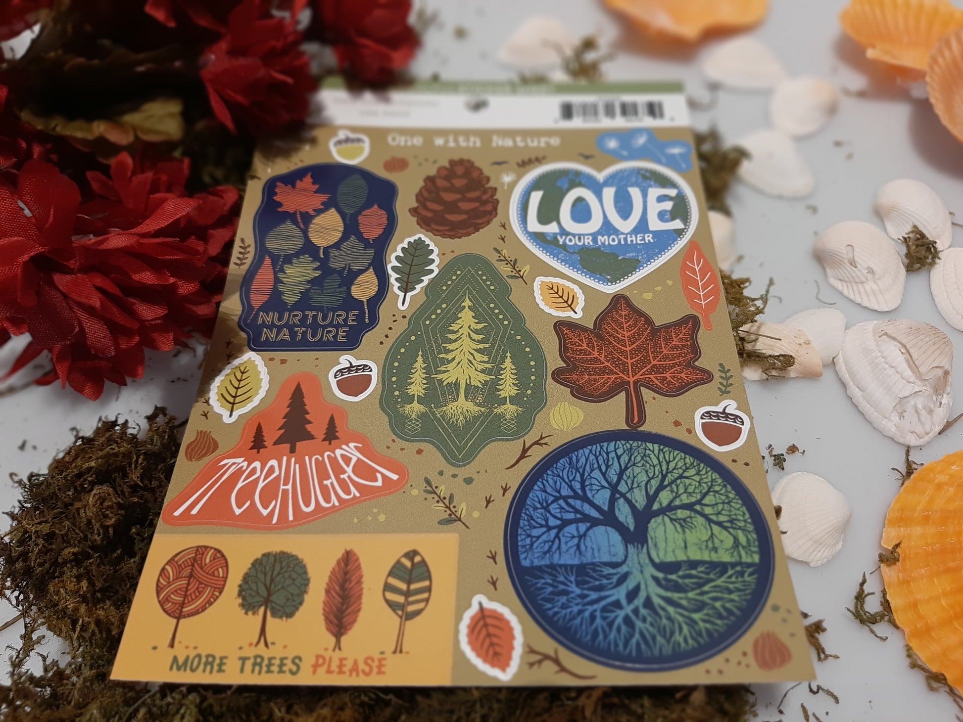 Vinyl Sticker Waterproof Indoor Outdoor Canada Canadian Shop Northern Ontario Art Stickers Stickersheet sheet binder locker waterbottle bike vehicle durable mothers fathers day gift outdoors lover lovers trees flowers earth day tree hugger plants love acorn