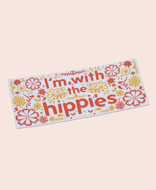 I'm With the Hippies Mini Bumper Sticker