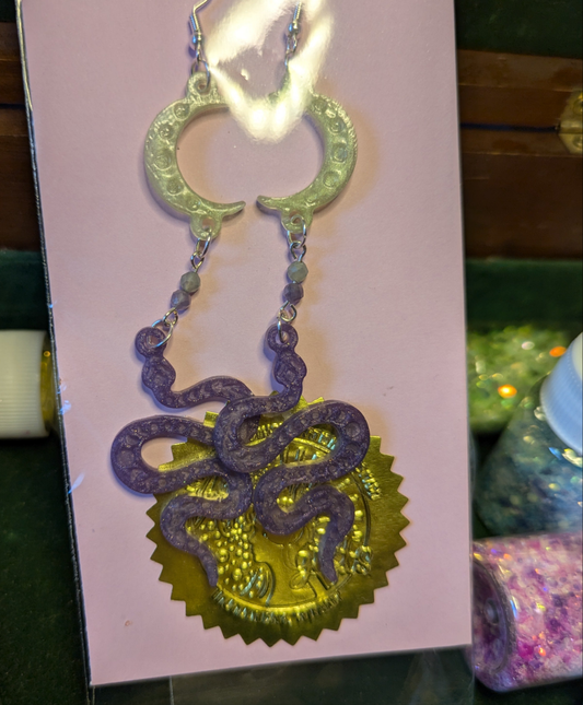 Hung by the Moon - Silver Earrings