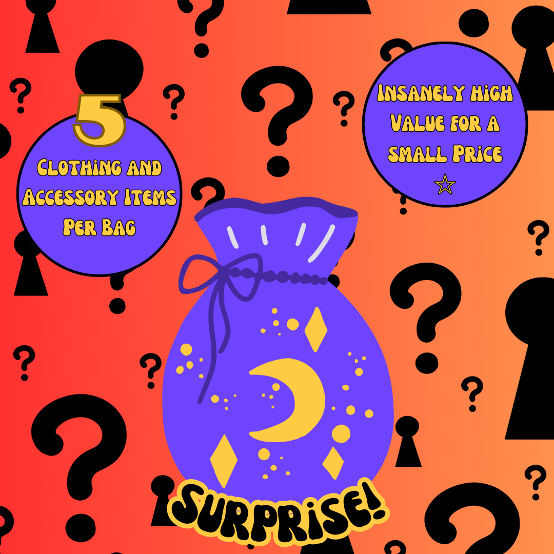 Surprise Bag, surprise clothing bag, surprise bag, surprise accessories, Canadian, Canada, clothing, elf arrow, elf echo , zenana, 42pops, handmade, mix, deal, bundle, gift, teens, adults