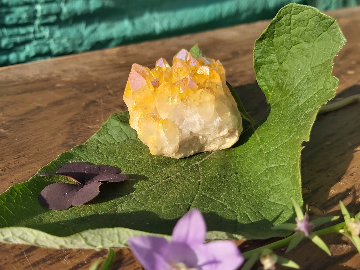 Yellow Aura Quartz Mini Cluster
