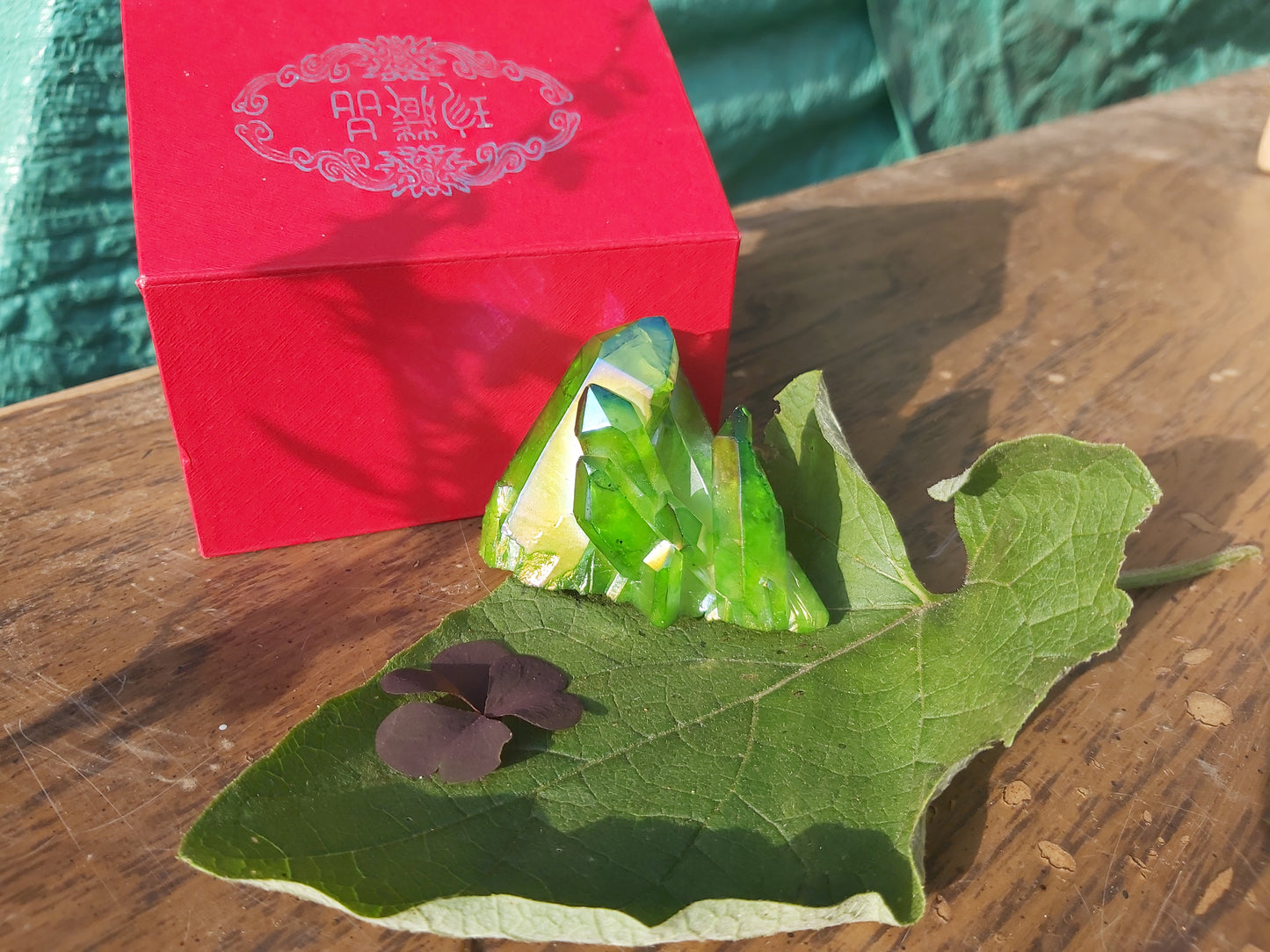 Green aura quartz crystal , giftshop  gifts , cluster, gemstone, semiprecious, Canadian, Canada, Ontario, gifts,  birthday, witch, for her, for him, for kids, for teens, quartz, yellow, titanium aura quartz, heart chakra