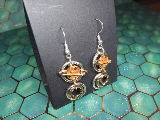 Sterling, silver, earrings, sterling silver, boho, space, orange, dangle earrings, event  jewlery, gift, shop, gifts, giftshop, Thunder Bay, artfelt, art, handmade, unique, Hooks, beautiful, unique, jewlery, 925  925silver, gold, rings, Jupiter, planet