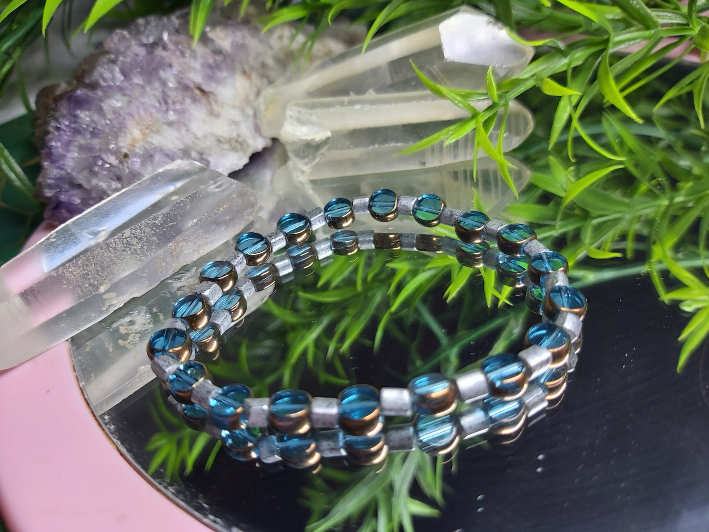 Bracelet, bead, bracelet, gifts, gift, shop, unique, handmade, hand, made, giftshop, Thunder Bay, thunderbay, Ontario, spirituality, spiritual, gift set, blue 