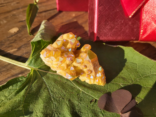 Yellow Aura Quartz Cluster