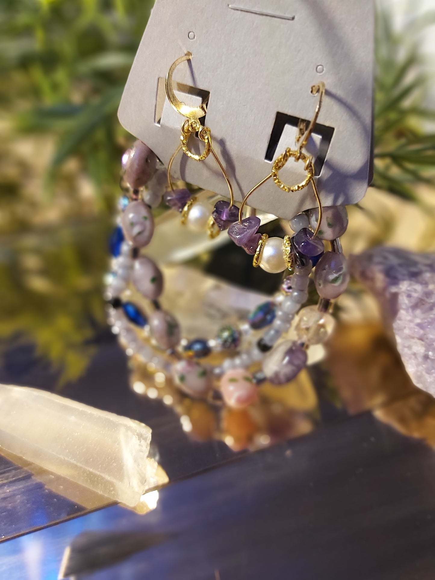 18k Gold, Gold Plated, Earrings, Amethyst, Titanium Lava Stone, Thunder Bay, Gifts, Gift Shop, Gift, Gifts for, her, him , them, friends, family, jewelry, jewelry set, handmade, purple, Violet, Chakra, pink, crystal, gemstone, bracelets, bracelet set, handmade  handmade jewlery