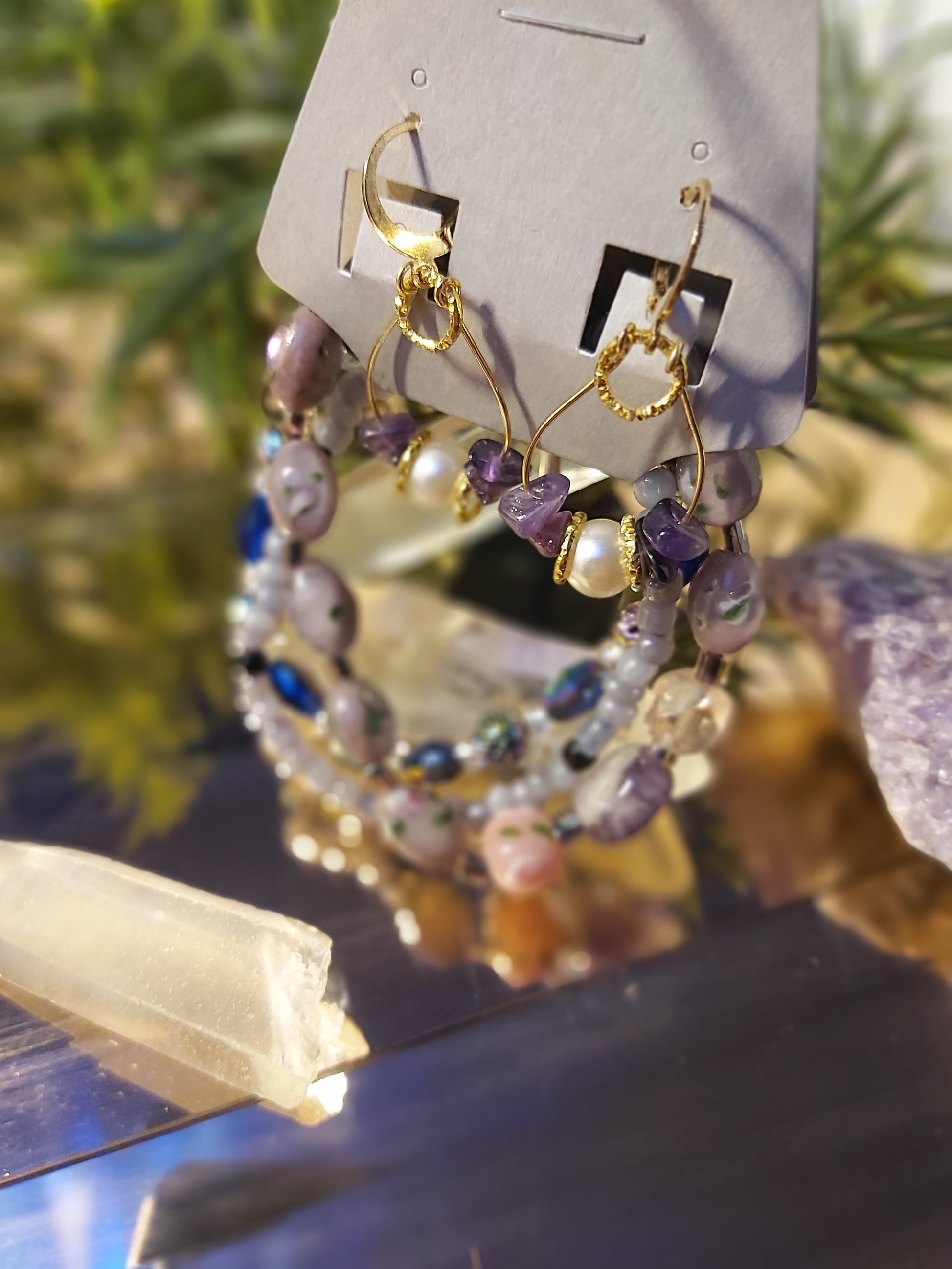 18k Gold, Gold Plated, Earrings, Amethyst, Titanium Lava Stone, Thunder Bay, Gifts, Gift Shop, Gift, Gifts for, her, him , them, friends, family, jewelry, jewelry set, handmade, purple, Violet, Chakra, pink, crystal, gemstone, bracelets, bracelet set, handmade  handmade jewlery