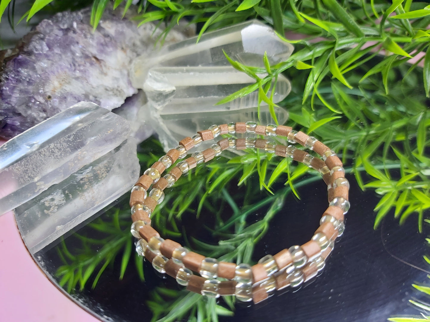 Bracelet, bead, bracelet, gifts, gift, shop, unique, handmade, hand, made, giftshop, Thunder Bay, thunderbay, Ontario, spirituality, spiritual, gift set, brown, wood, seed, crystal 