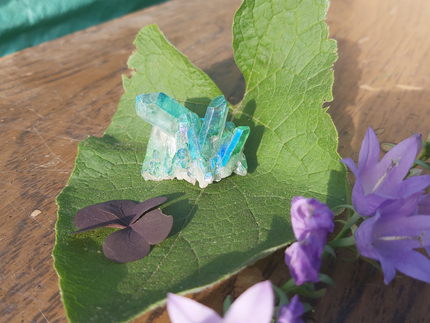 Blue aura quartz crystal , giftshop  gifts , cluster, gemstone, semiprecious, Canadian, Canada, Ontario, gifts,  birthday, witch, for her, for him, for kids, for teens, quartz, blue, titanium aura quartz, throat chakra