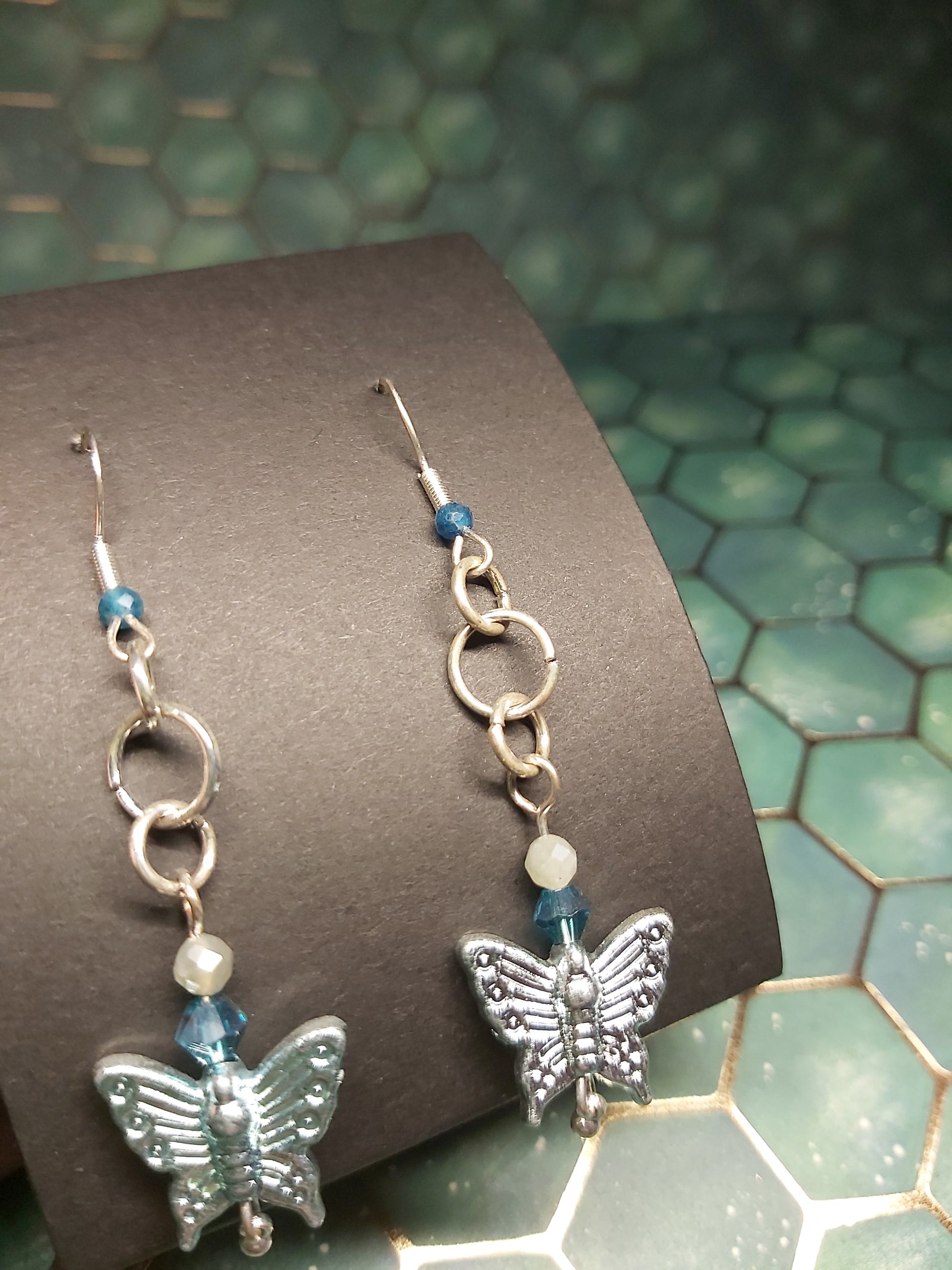 Sterling, silver, earrings, sterling silver, boho, blue, butterfly, butterflies, dangle earrings, event  jewlery, gift, shop, gifts, giftshop, Thunder Bay, artfelt, art, handmade, unique, Hooks, beautiful, unique, jewlery, 925  925silver, moonstone, apatite 