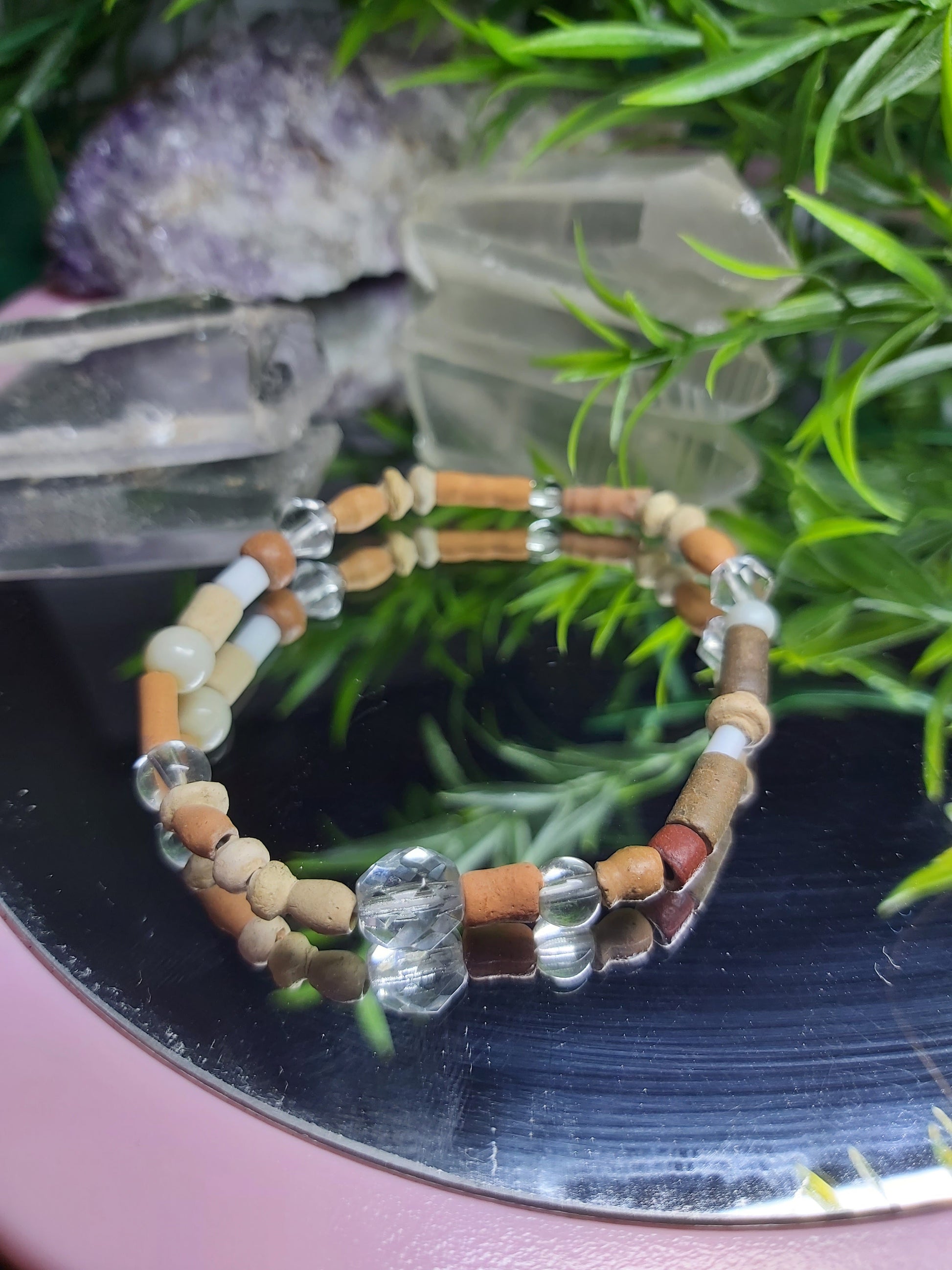 Bracelet, bead, bracelet, gifts, gift, shop, unique, handmade, hand, made, giftshop, Thunder Bay, thunderbay, Ontario, spirituality, spiritual, gift set, brown, wood, seed, crystal 