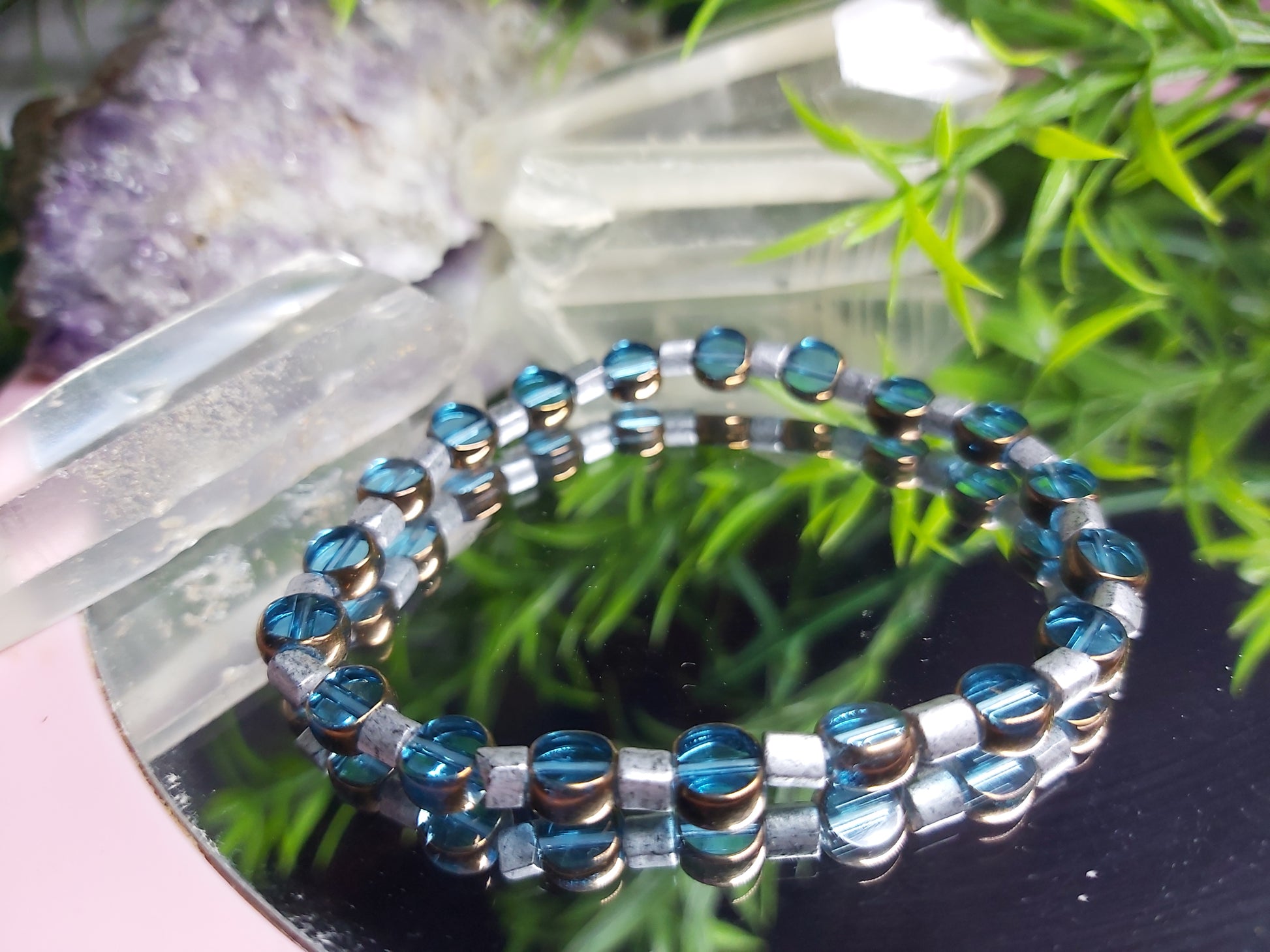 Bracelet, bead, bracelet, gifts, gift, shop, unique, handmade, hand, made, giftshop, Thunder Bay, thunderbay, Ontario, spirituality, spiritual, gift set, blue 