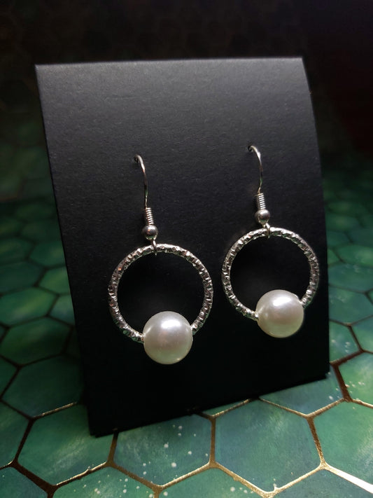 Sterling Silver, Sterling Silver Earrings, Silver Earrings, pearl style, pearl, silver, ring, handmade, minimalistic,  minimal, statement, earrings, white, silver, earrings, gift shop, Canada, Canadian 