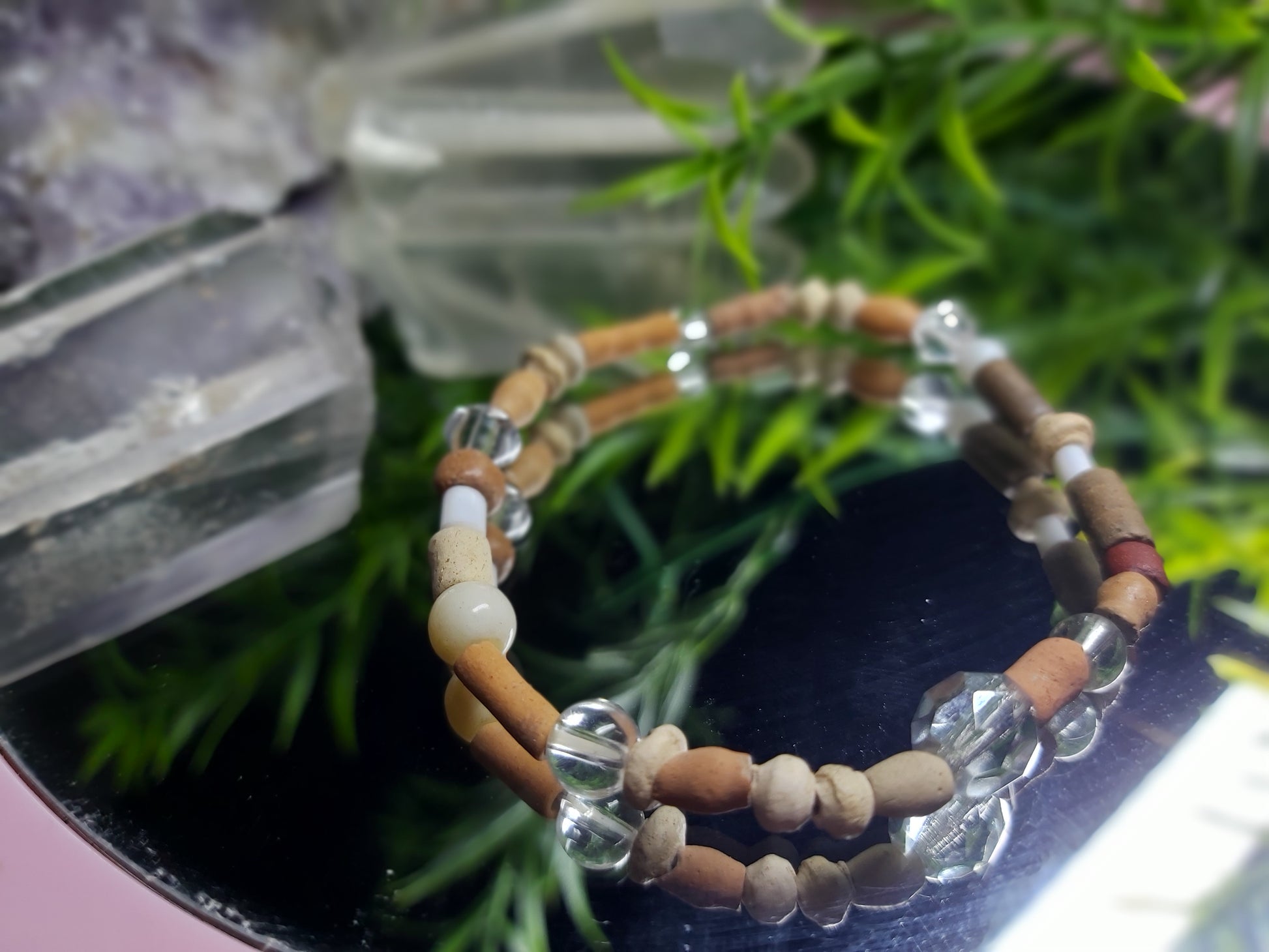 Bracelet, bead, bracelet, gifts, gift, shop, unique, handmade, hand, made, giftshop, Thunder Bay, thunderbay, Ontario, spirituality, spiritual, gift set, brown, wood, seed, crystal 