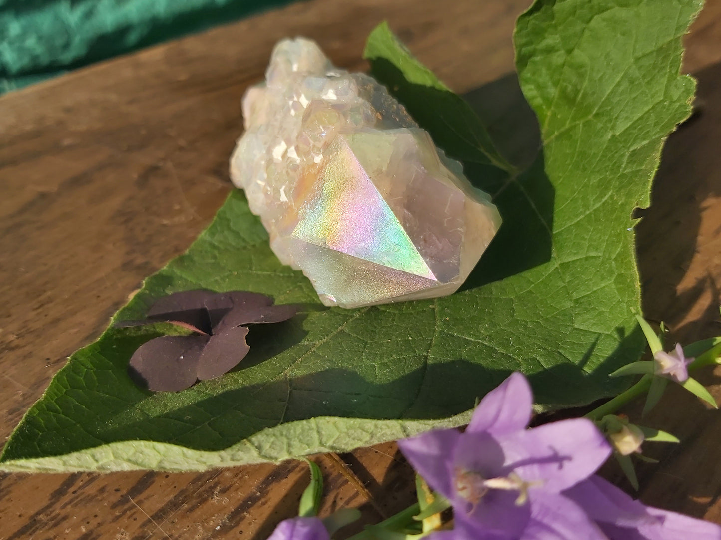 White Titanium Aura Quartz Point