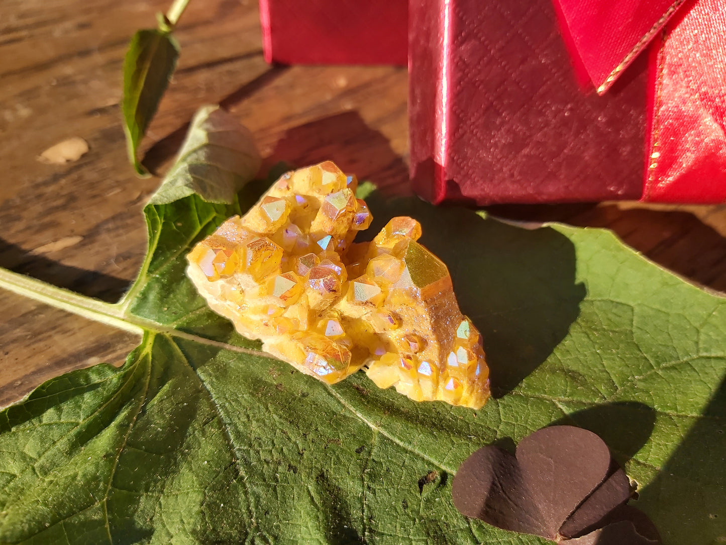 Yellow Aura Quartz Cluster