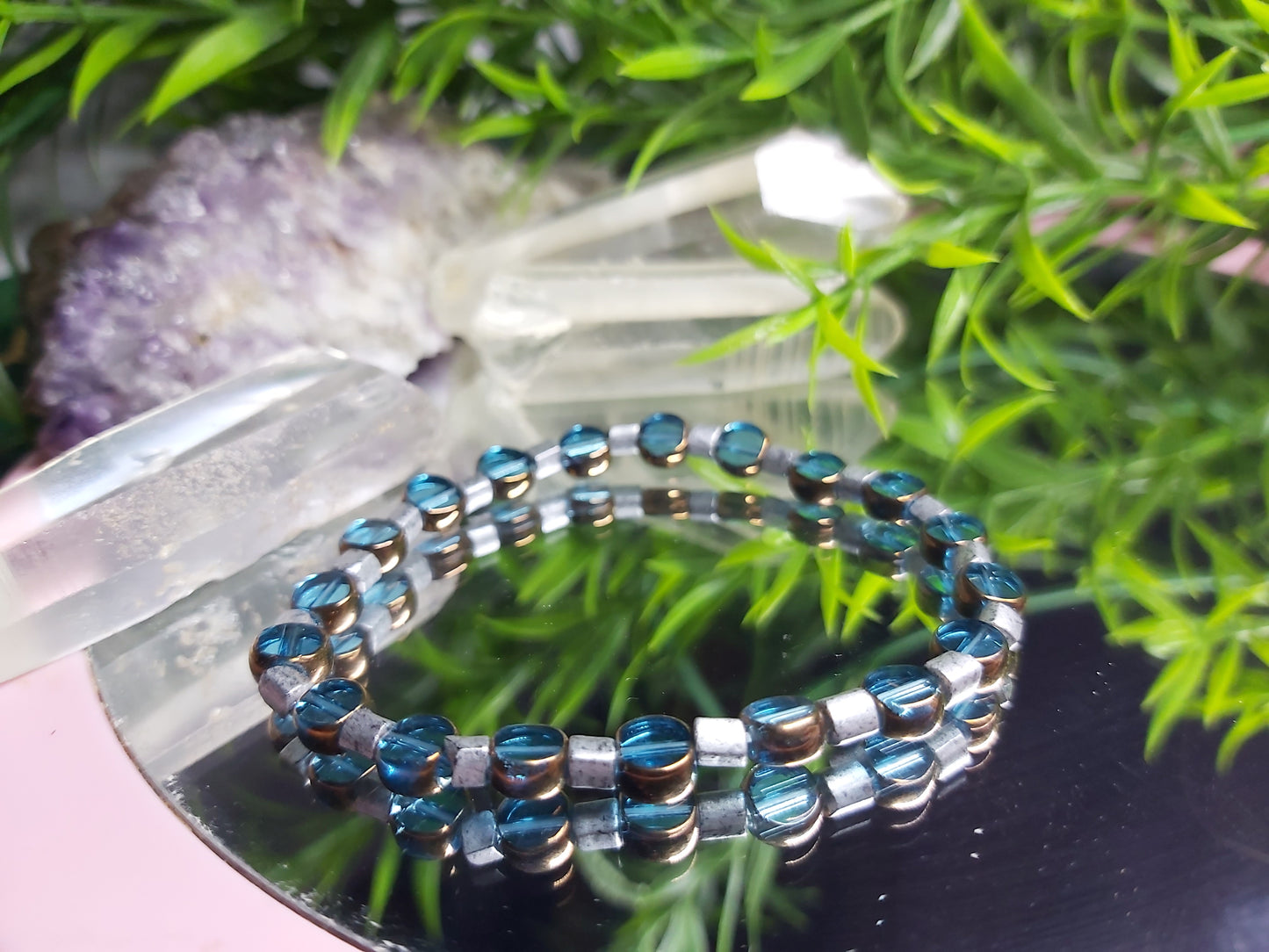 Bracelet, bead, bracelet, gifts, gift, shop, unique, handmade, hand, made, giftshop, Thunder Bay, thunderbay, Ontario, spirituality, spiritual, gift set, blue 