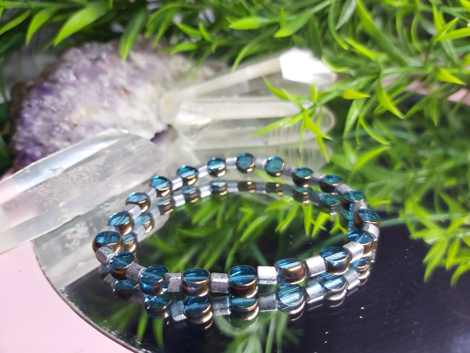 Bracelet, bead, bracelet, gifts, gift, shop, unique, handmade, hand, made, giftshop, Thunder Bay, thunderbay, Ontario, spirituality, spiritual, gift set, blue 