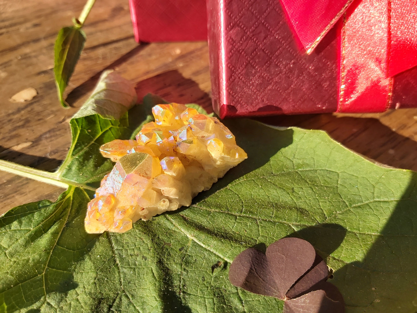 Yellow Aura Quartz Cluster