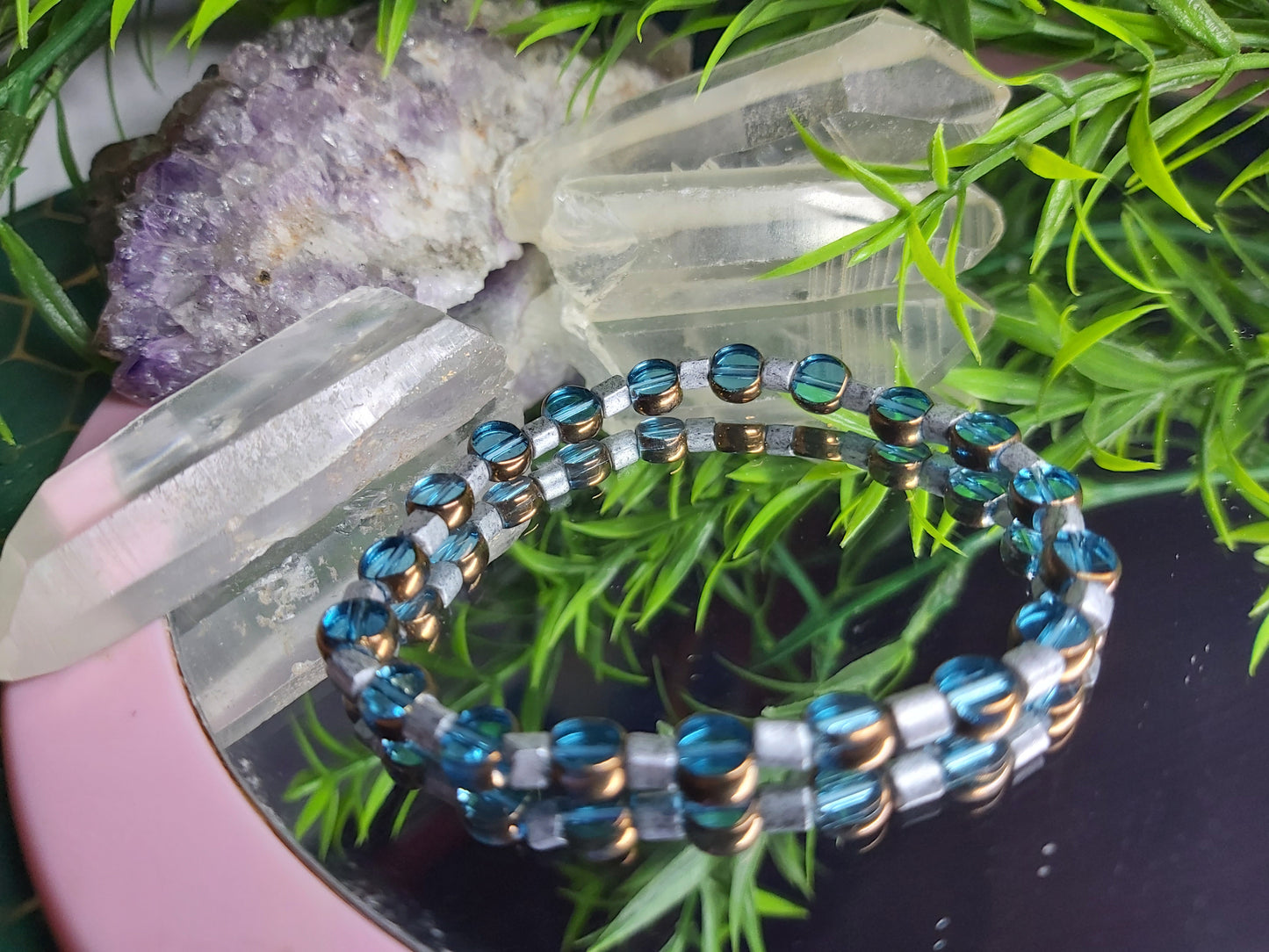 Bracelet, bead, bracelet, gifts, gift, shop, unique, handmade, hand, made, giftshop, Thunder Bay, thunderbay, Ontario, spirituality, spiritual, gift set, blue 