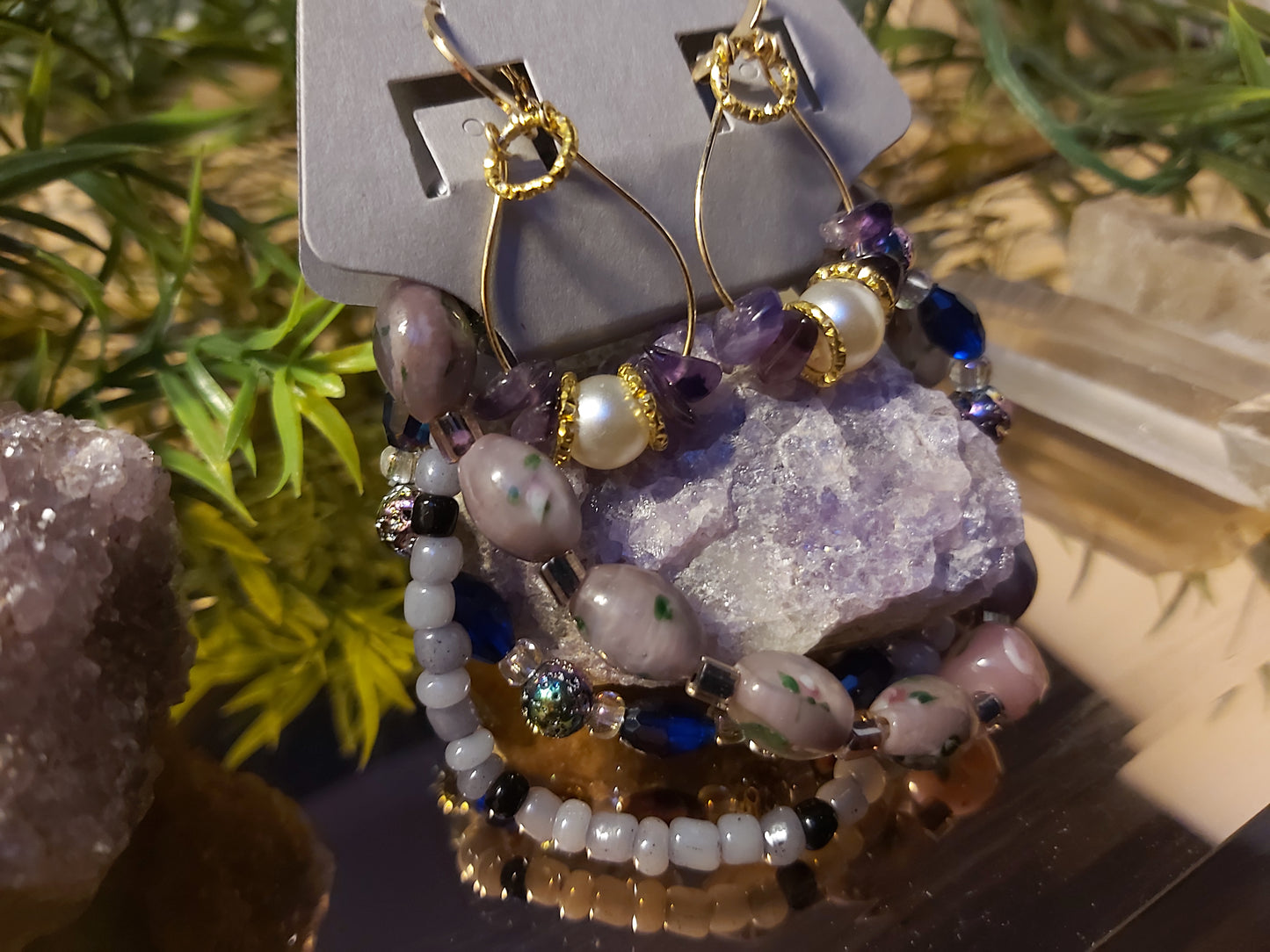 18k Gold, Gold Plated, Earrings, Amethyst, Titanium Lava Stone, Thunder Bay, Gifts, Gift Shop, Gift, Gifts for, her, him , them, friends, family, jewelry, jewelry set, handmade, purple, Violet, Chakra, pink, crystal, gemstone, bracelets, bracelet set, handmade  handmade jewlery